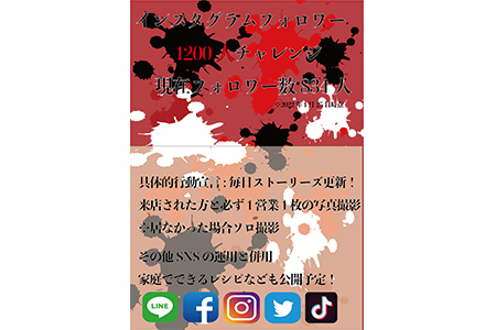 インスタグラムフォロワー1200人チャレンジ！
